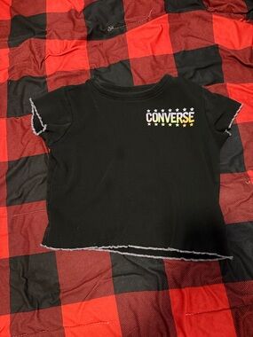 Converse Black Tee with White and Yellow Logo